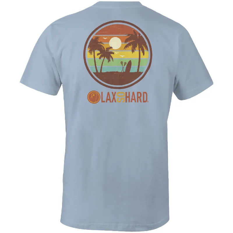 Men's Two - Tone Contrast Panel Casual Shirts in White and Navy for a Stylish and Eye - Catching DesignMens Beach LAX T-Shirt - Blue