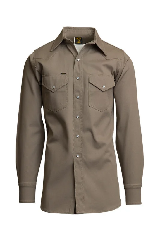 Men's Button - Down Oxford Casual Shirts in Crisp White for a Classic and Versatile StyleHeavy-Duty Welding Shirt | Non-FR Khaki | LAPCO Men's Button - Down Oxford Casual Shirts in Crisp White for a Classic and Versatile StyleHeavy-Duty Welding Shirt | Non-FR Khaki | LAPCO