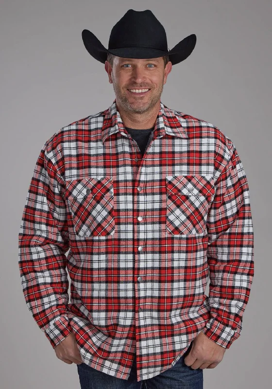 Men's Button - Down Oxford Casual Shirts in Crisp White for a Classic and Versatile StyleRoper Mens 2205 Sherpa Lined Orange 100% Cotton L/S Shirt Men's Button - Down Oxford Casual Shirts in Crisp White for a Classic and Versatile StyleRoper Mens 2205 Sherpa Lined Orange 100% Cotton L/S Shirt