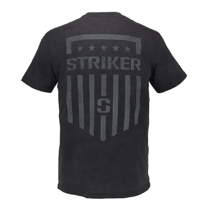 Men's Wrinkle - Resistant Polyester Blend Casual Shirts for Easy Travel and MaintenanceFreedom Flag Tee - Black