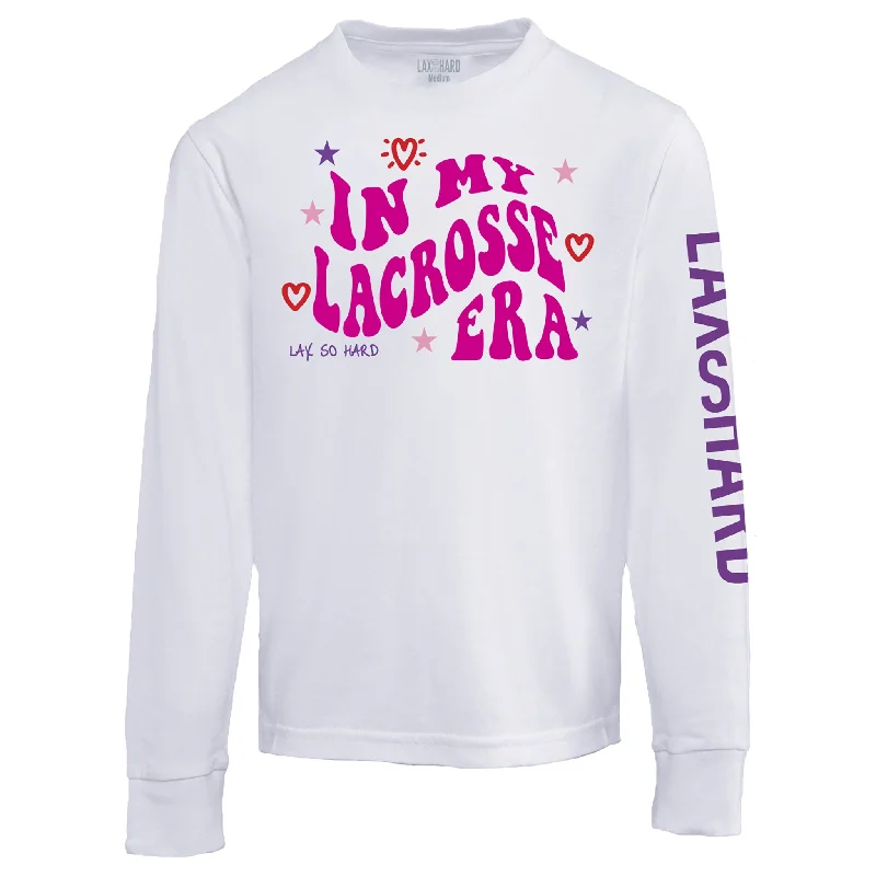 Men's Two - Tone Contrast Panel Casual Shirts in White and Navy for a Stylish and Eye - Catching DesignGirls Lacrosse Era Long Sleeve T-Shirt - White