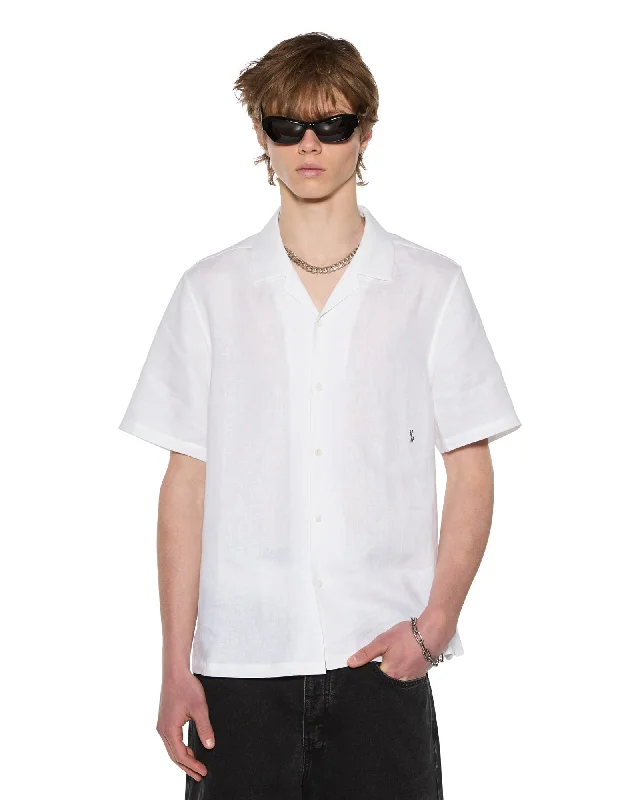 Men's Shearling - Lined Collar Casual Shirts in Brown for a Rustic and Warm AppealCOSTA RESORT SS SHIRT WHITE