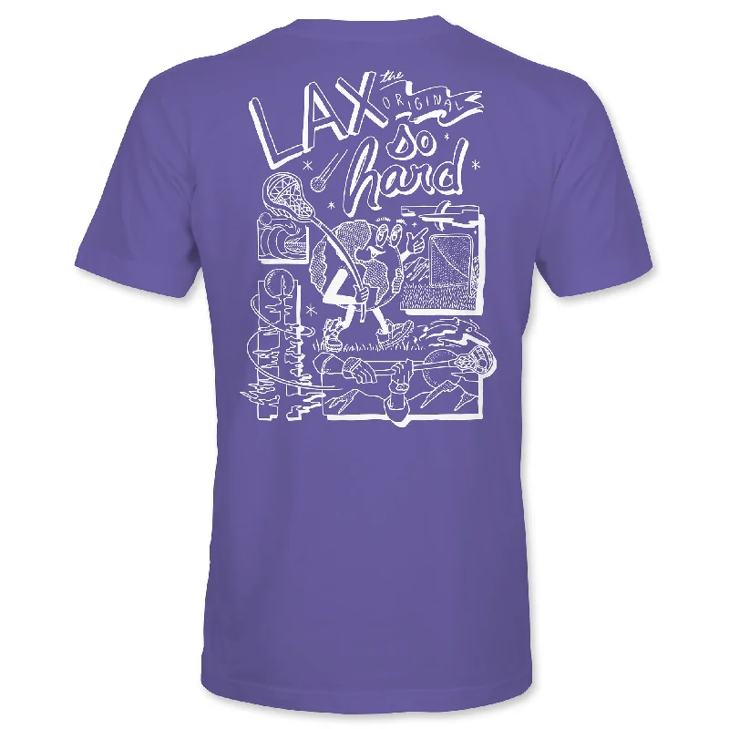 Men's Embroidered Detail Casual Shirts in Beige for a Touch of EleganceGirls Lacrosse Globe T-Shirt - Purple