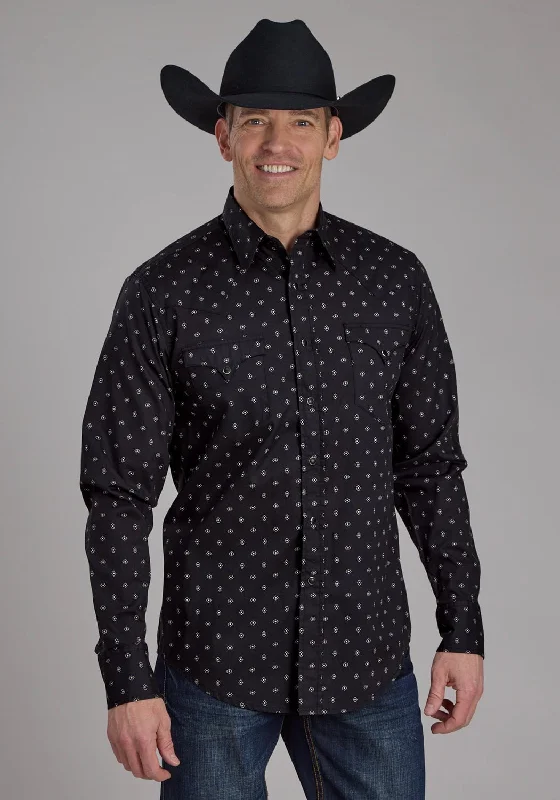 Men's Tailored Fit Checkered Casual Shirts in Multicolor for a Smart - Casual EnsembleRoper Mens 2180 Broken Diamonds Black 100% Cotton L/S Shirt Men's Tailored Fit Checkered Casual Shirts in Multicolor for a Smart - Casual EnsembleRoper Mens 2180 Broken Diamonds Black 100% Cotton L/S Shirt