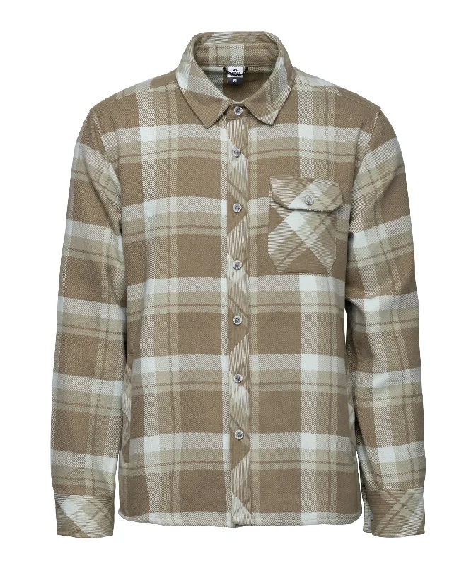 Men's Linen Blend Casual Shirts with Roll - Up Sleeves for a Summer Beach LookM's Mountain Time Flannel