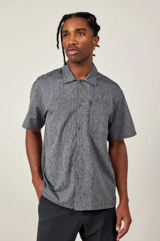 Plus Size Men's Striped Chambray Casual Shirts with a Spread Collar for a Preppy Appearance686 Men's Canopy Perforated Button Up Plus Size Men's Striped Chambray Casual Shirts with a Spread Collar for a Preppy Appearance686 Men's Canopy Perforated Button Up