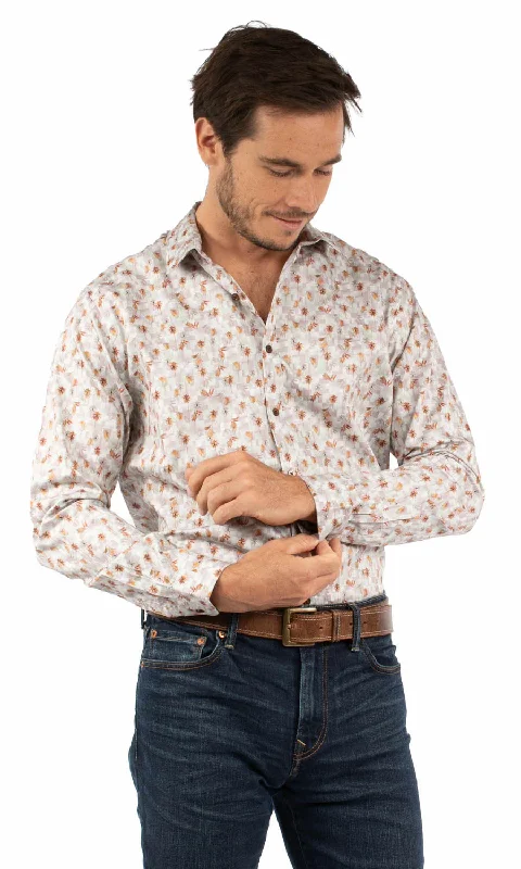 Men's Tailored Fit Checkered Casual Shirts in Multicolor for a Smart - Casual EnsembleScully Mens Flowers Point Collar Shell 100% Cotton L/S Shirt
