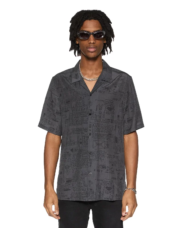 Men's Graphic - Printed Casual Shirts with Pop - Culture References for a Fun and Stylish LookVERSES RESORT SS SHIRT BLACK Men's Graphic - Printed Casual Shirts with Pop - Culture References for a Fun and Stylish LookVERSES RESORT SS SHIRT BLACK