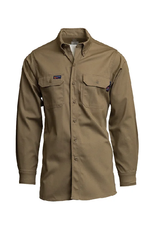Men's Thermal - Lined Casual Shirts in Black for Added Warmth in Cold WeatherFR Uniform Shirt | 7oz. 100% Cotton | Khaki