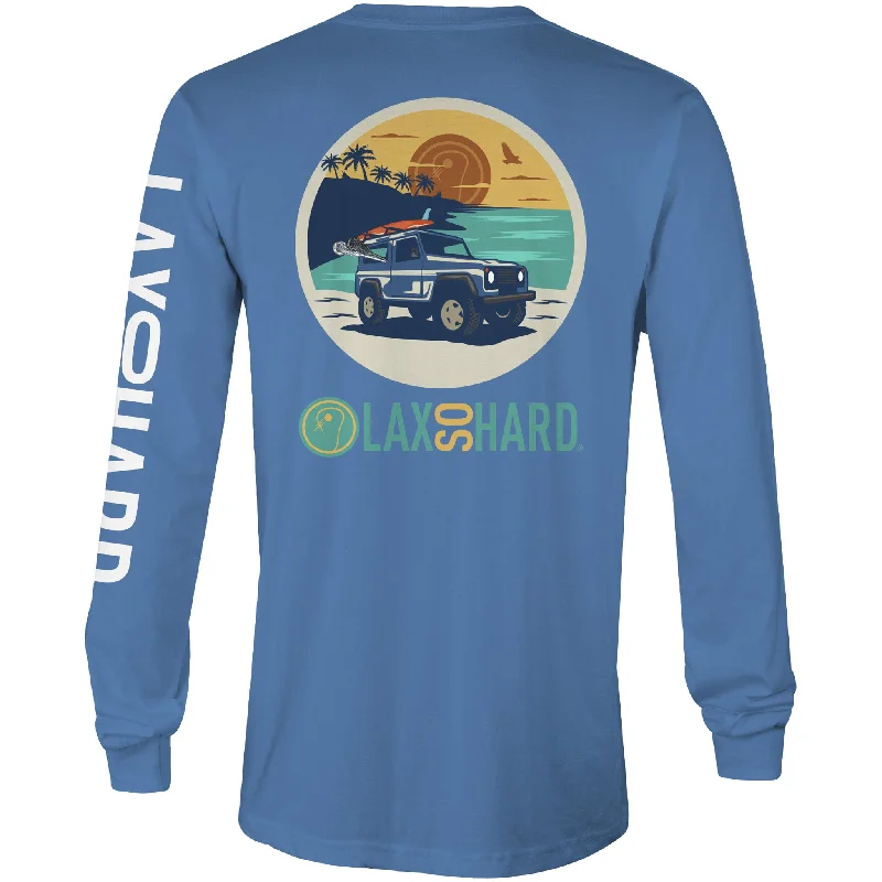 Men's Thermal - Lined Casual Shirts in Black for Added Warmth in Cold WeatherMens Beach Lacrosse Jeep Long Sleeve T-Shirt - Royal Blue