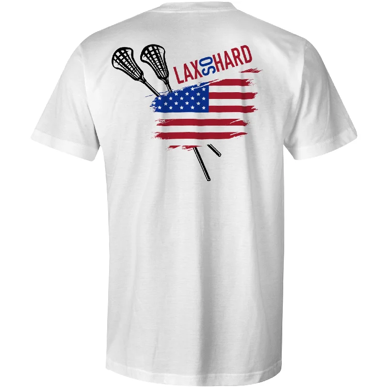 Men's Button - Down Oxford Casual Shirts in Crisp White for a Classic and Versatile StyleMens American Lacrosse T-Shirt White
