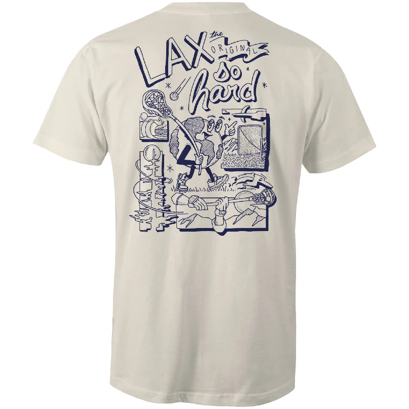 Men's Retro - Style Hawaiian Print Casual Shirts in Bold Patterns for a Tropical VacationMens Lacrosse Globe T-Shirt - Natural