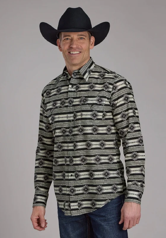Men's Slim - Fit Printed Floral Casual Shirts in Pastel Colors for a Spring - Inspired VibeRoper Mens 2182 Santa Fe Aztec Black 100% Cotton L/S Shirt Men's Slim - Fit Printed Floral Casual Shirts in Pastel Colors for a Spring - Inspired VibeRoper Mens 2182 Santa Fe Aztec Black 100% Cotton L/S Shirt
