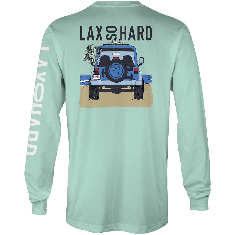 Men's Short - Sleeve Linen Casual Shirts in Light Khaki for a Breathable Summer OptionMens Beach Lacrosse Jeep Long Sleeve T-Shirt - Mint