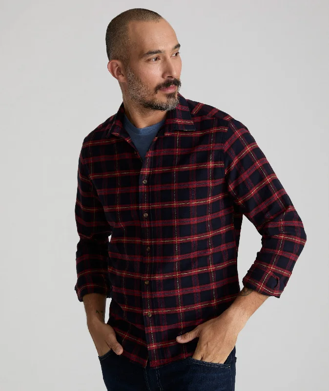 Men's Embroidered Detail Casual Shirts in Beige for a Touch of EleganceFlannel Perkins Shirt