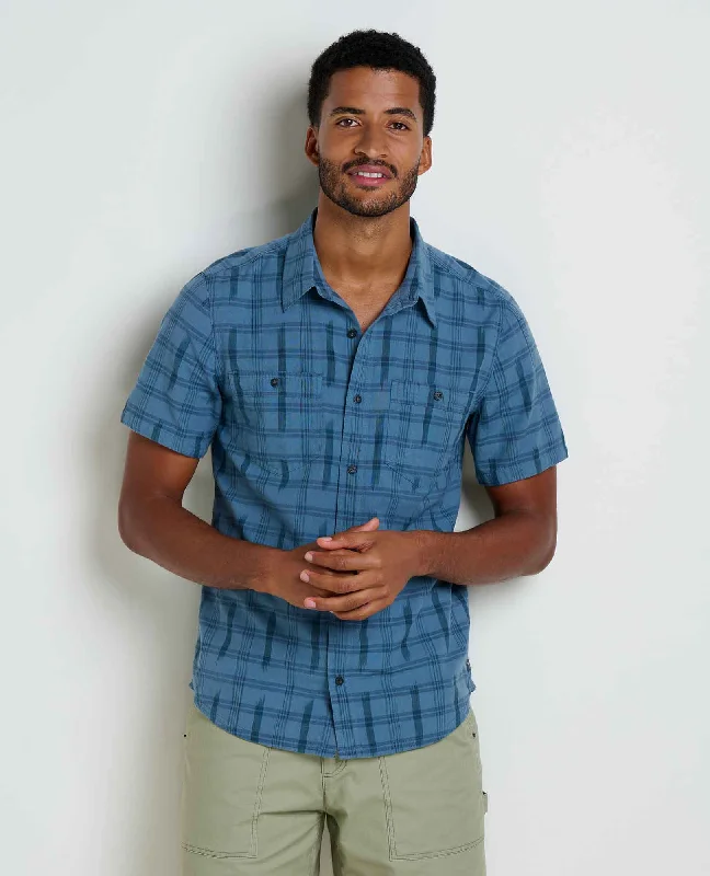 Men's Short - Sleeve Linen Casual Shirts in Light Khaki for a Breathable Summer OptionSmythy Shirt