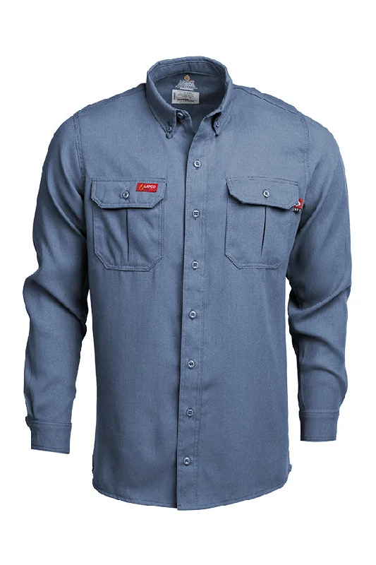 Men's Button - Down Oxford Casual Shirts in Crisp White for a Classic and Versatile StyleFR Modern Uniform Shirt | 5oz. Tecasafe® One Inherent | Medium Blue