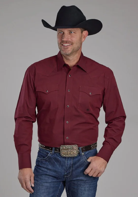 Men's Embroidered Detail Casual Shirts in Beige for a Touch of EleganceRoper Mens 2162 Black Fill Red 100% Cotton L/S Shirt Men's Embroidered Detail Casual Shirts in Beige for a Touch of EleganceRoper Mens 2162 Black Fill Red 100% Cotton L/S Shirt
