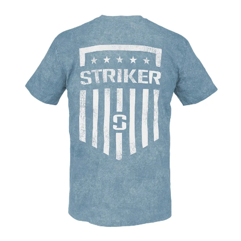 Men's Distressed Denim Casual Shirts with Frayed Edges for a Trendy and Rugged LookFreedom Flag Tee - Sky