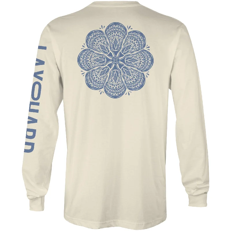Men's Retro - Style Hawaiian Print Casual Shirts in Bold Patterns for a Tropical VacationWomens BOHO Lacrosse Long Sleeve T-Shirt - Ivory