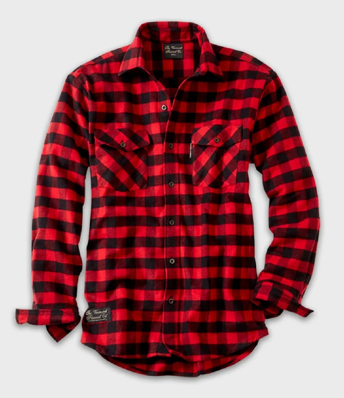 Men's Organic Cotton Casual Shirts with a Soft Handfeel for Everyday ComfortMen's Classic Flannel Shirt - Red Buffalo Men's Organic Cotton Casual Shirts with a Soft Handfeel for Everyday ComfortMen's Classic Flannel Shirt - Red Buffalo