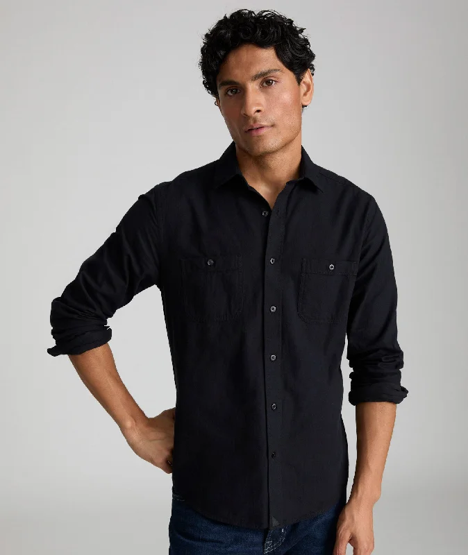 Men's Thermal - Lined Casual Shirts in Black for Added Warmth in Cold WeatherFlannel Hemsworth Shirt