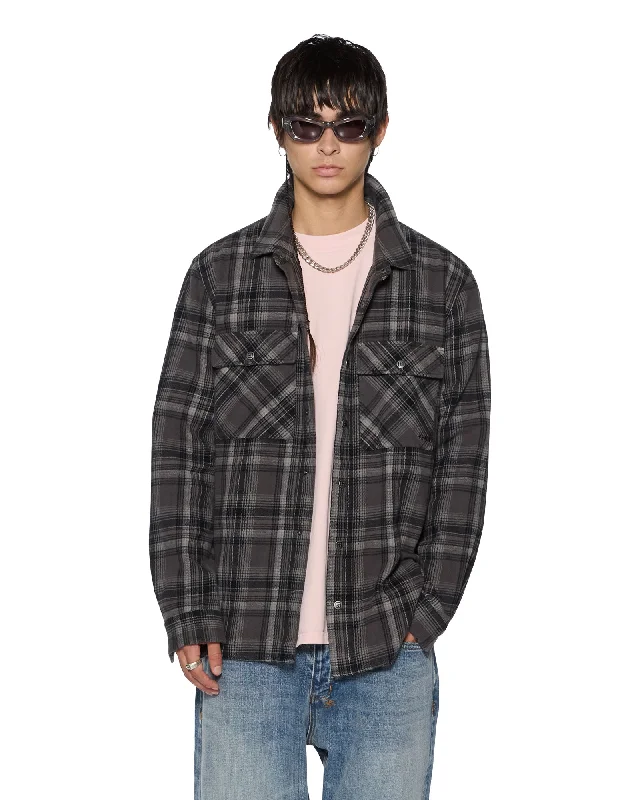 Men's Slim - Fit Printed Floral Casual Shirts in Pastel Colors for a Spring - Inspired VibeSNAKEBITE SHIRT CHECK CHARCOAL Men's Slim - Fit Printed Floral Casual Shirts in Pastel Colors for a Spring - Inspired VibeSNAKEBITE SHIRT CHECK CHARCOAL