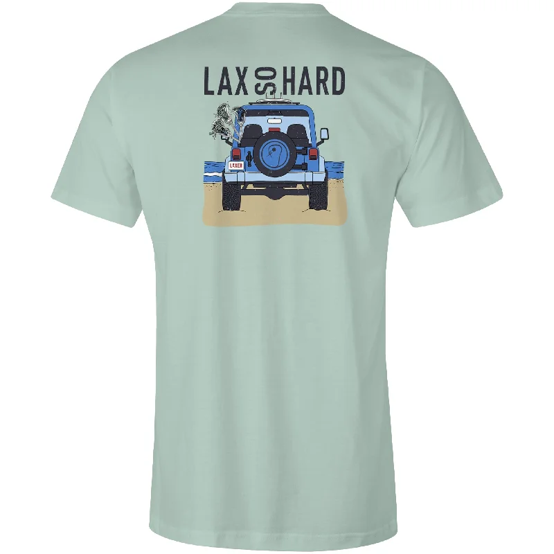 Men's Wrinkle - Resistant Polyester Blend Casual Shirts for Easy Travel and MaintenanceMens Beach Lacrosse Jeep T-Shirt - Mint