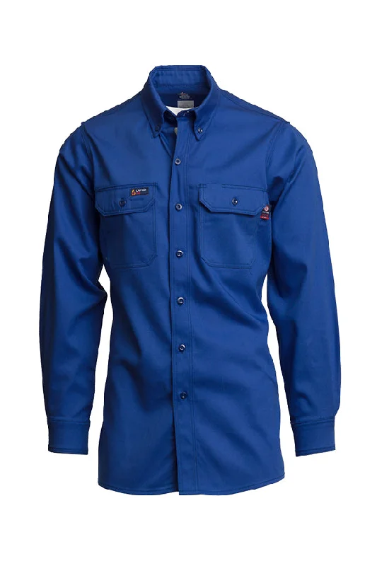 Men's Stretch - Fabric Casual Shirts in Navy Blue for a Comfortable and Flexible FitFR Uniform Shirt | 7oz. 100% Cotton | Royal