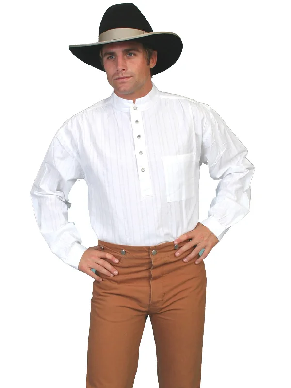 Men's Distressed Denim Casual Shirts with Frayed Edges for a Trendy and Rugged LookScully Rangewear Mens White 100% Cotton L/S Big Full Western Shirt