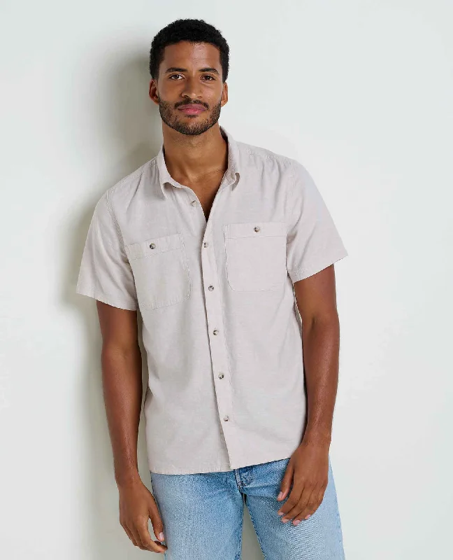 Men's Long - Line Oversized Casual Shirts in Dark Gray for a Relaxed and Modern LookTaj Hemp Short Sleeve Shirt Men's Long - Line Oversized Casual Shirts in Dark Gray for a Relaxed and Modern LookTaj Hemp Short Sleeve Shirt