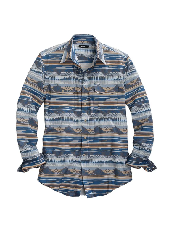 Men's Slim - Fit Printed Floral Casual Shirts in Pastel Colors for a Spring - Inspired VibeTin Haul Mens Brown Multi 100% Cotton L/S Serape Aztec Shirt Men's Slim - Fit Printed Floral Casual Shirts in Pastel Colors for a Spring - Inspired VibeTin Haul Mens Brown Multi 100% Cotton L/S Serape Aztec Shirt