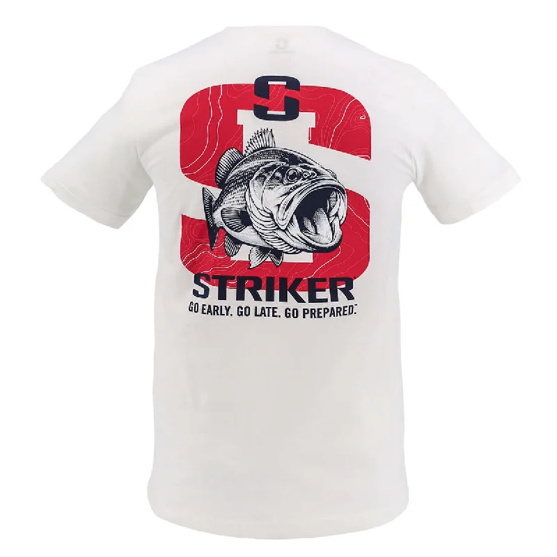 Plus Size Men's Striped Chambray Casual Shirts with a Spread Collar for a Preppy AppearanceBass Tee - White