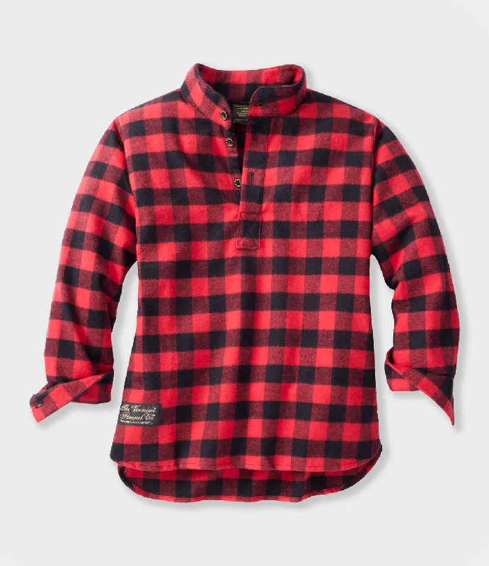 Men's Wrinkle - Resistant Polyester Blend Casual Shirts for Easy Travel and MaintenanceYouth Henley Shirt - Red Buffalo Men's Wrinkle - Resistant Polyester Blend Casual Shirts for Easy Travel and MaintenanceYouth Henley Shirt - Red Buffalo