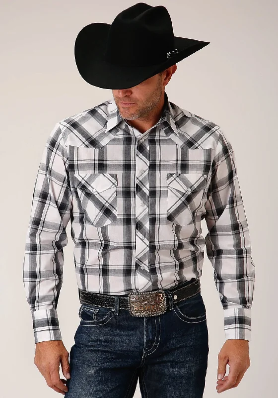 Men's Slim - Fit Printed Floral Casual Shirts in Pastel Colors for a Spring - Inspired VibeRoper Mens 1505 Tall Plaid White/Black Cotton Blend L/S Shirt Men's Slim - Fit Printed Floral Casual Shirts in Pastel Colors for a Spring - Inspired VibeRoper Mens 1505 Tall Plaid White/Black Cotton Blend L/S Shirt