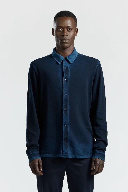 Men's Thermal - Lined Casual Shirts in Black for Added Warmth in Cold WeatherPresley Buttondown