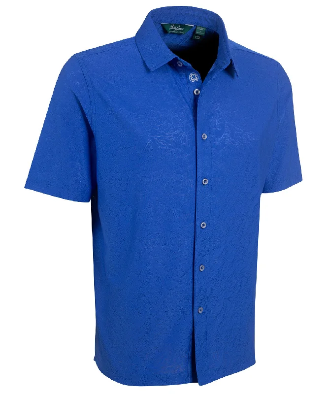 Men's Wrinkle - Resistant Polyester Blend Casual Shirts for Easy Travel and MaintenancePerformance Magnolia Short Sleeve Button-Down Sport Shirt