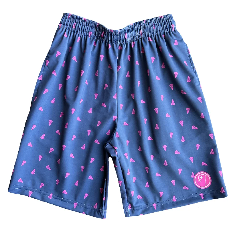Men's Linen Blend Casual Shirts with Roll - Up Sleeves for a Summer Beach LookMens Prep Lacrosse Shorts - Navy and Pink