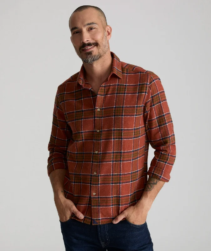 Men's Two - Tone Contrast Panel Casual Shirts in White and Navy for a Stylish and Eye - Catching DesignFlannel Regner Shirt