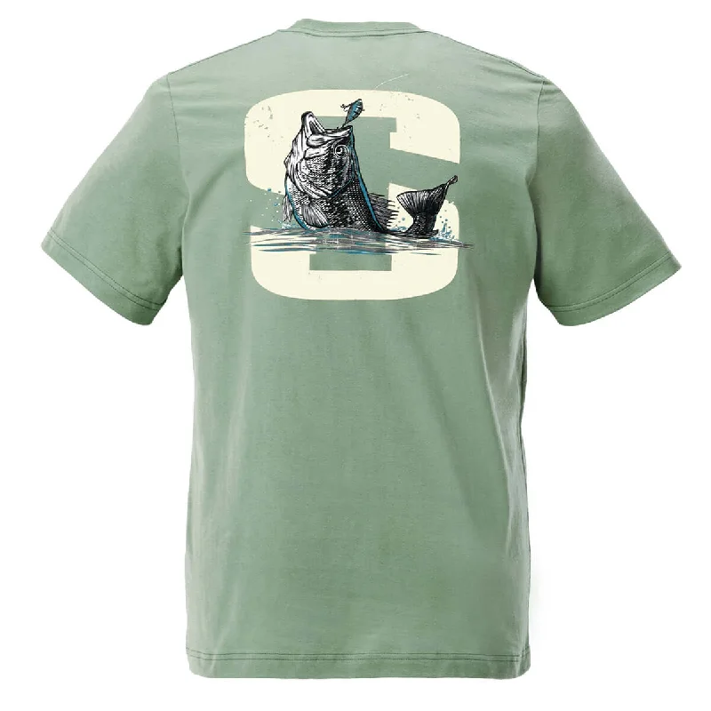 Men's Short - Sleeve Linen Casual Shirts in Light Khaki for a Breathable Summer OptionHooked Tee - Sage