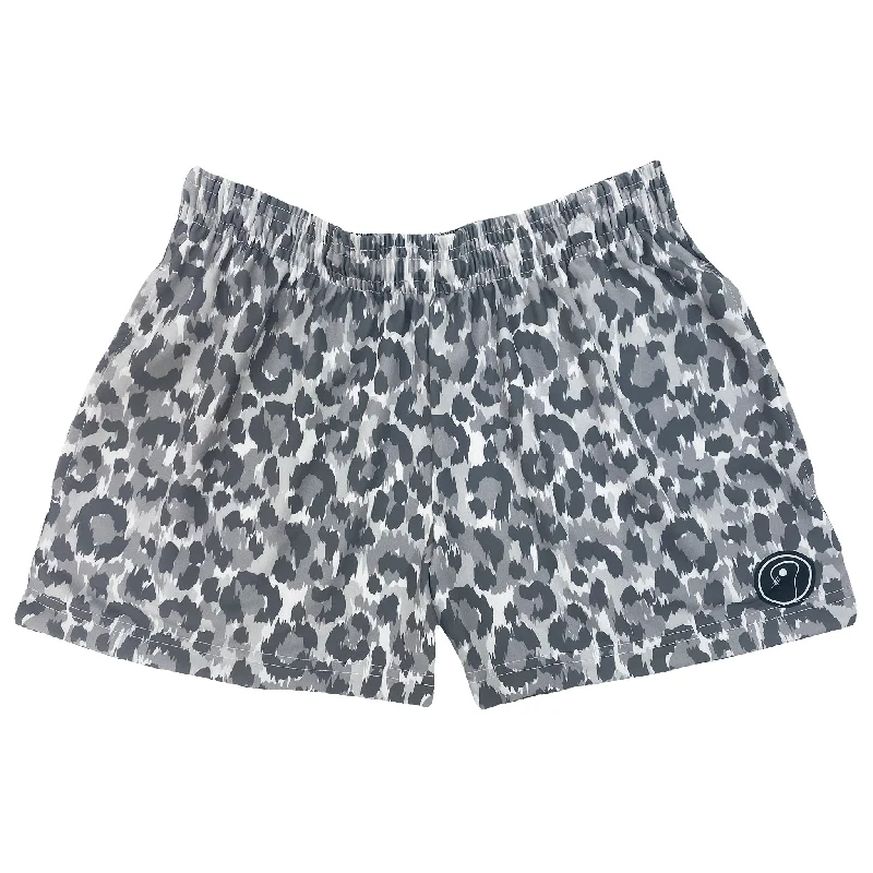 Men's Long - Line Oversized Casual Shirts in Dark Gray for a Relaxed and Modern LookWomens Leopard Lacrosse Shorts - Gray
