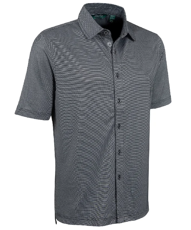 Men's Linen Blend Casual Shirts with Roll - Up Sleeves for a Summer Beach LookPerformance Jacquard Dash Short Sleeve Sport Shirt