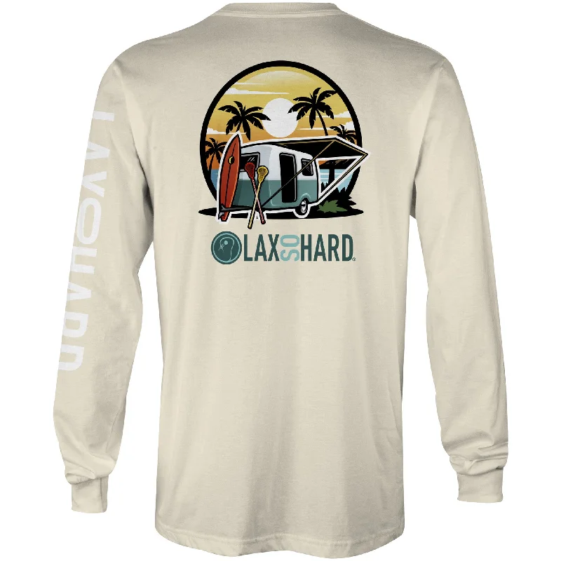 Men's Organic Cotton Casual Shirts with a Soft Handfeel for Everyday ComfortMens Camper Lacrosse Long Sleeve T-Shirt - Ivory