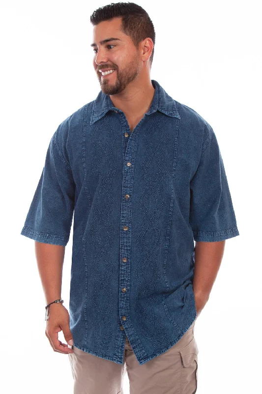 Men's Short - Sleeve Linen Casual Shirts in Light Khaki for a Breathable Summer OptionScully Mens Distressed Denim 100% Cotton Trac S/S Shirt Men's Short - Sleeve Linen Casual Shirts in Light Khaki for a Breathable Summer OptionScully Mens Distressed Denim 100% Cotton Trac S/S Shirt