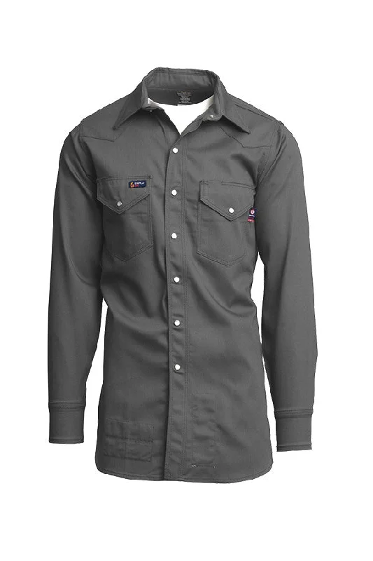 Men's Organic Cotton Casual Shirts with a Soft Handfeel for Everyday ComfortFR Western Shirt | 7oz. 100% Cotton | Gray