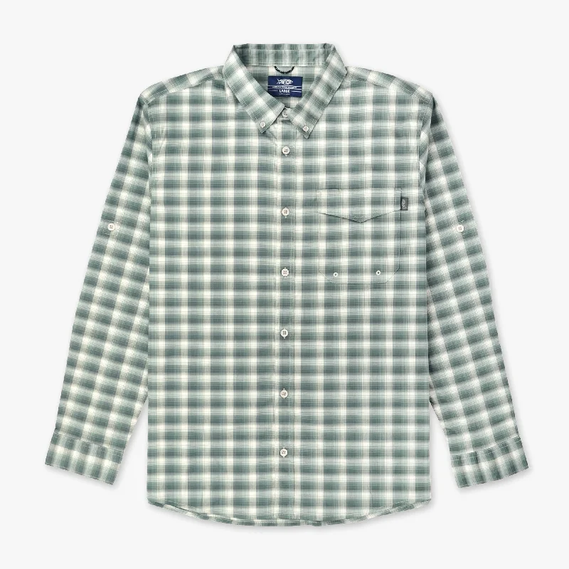 Men's Retro - Style Hawaiian Print Casual Shirts in Bold Patterns for a Tropical VacationPortside LS Button Down Fishing Shirt