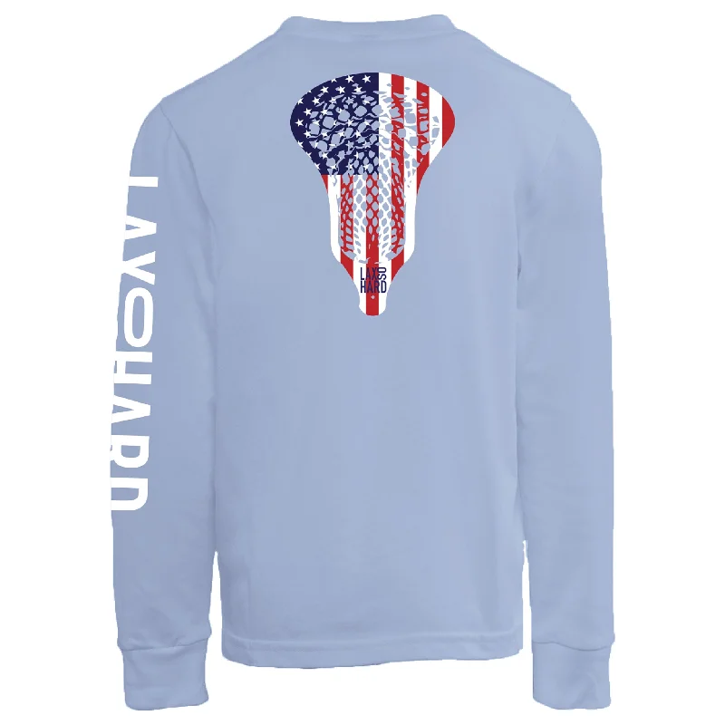 Men's Organic Cotton Casual Shirts with a Soft Handfeel for Everyday ComfortBoys American Lacrosse Long Sleeve T-Shirt