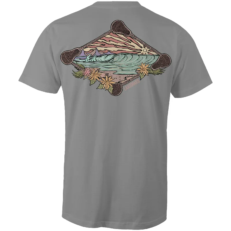 Men's Graphic - Printed Casual Shirts with Pop - Culture References for a Fun and Stylish LookMens Beach Lacrosse T-Shirt - Light Gray