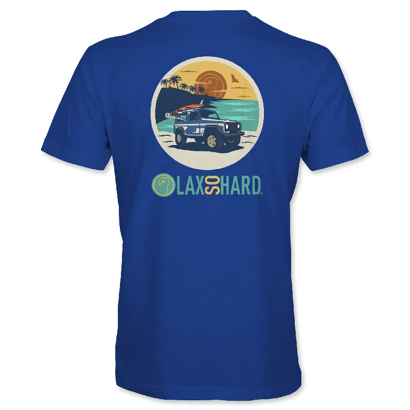 Men's Distressed Denim Casual Shirts with Frayed Edges for a Trendy and Rugged LookBoys Beach Lacrosse Jeep T-Shirt - Royal Blue
