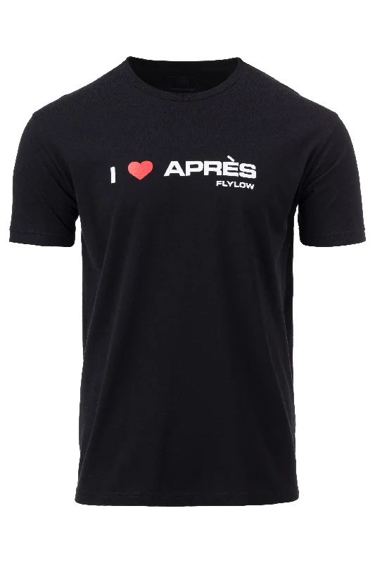 Men's Wrinkle - Resistant Polyester Blend Casual Shirts for Easy Travel and MaintenanceI Love Apres Tee